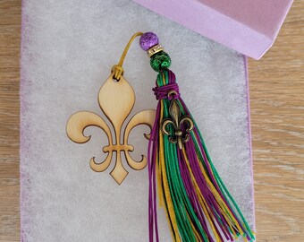 Natural Wooden Bookmarks | Mardi Gras Bookmark | 4 Designs Available | Rustic Gift