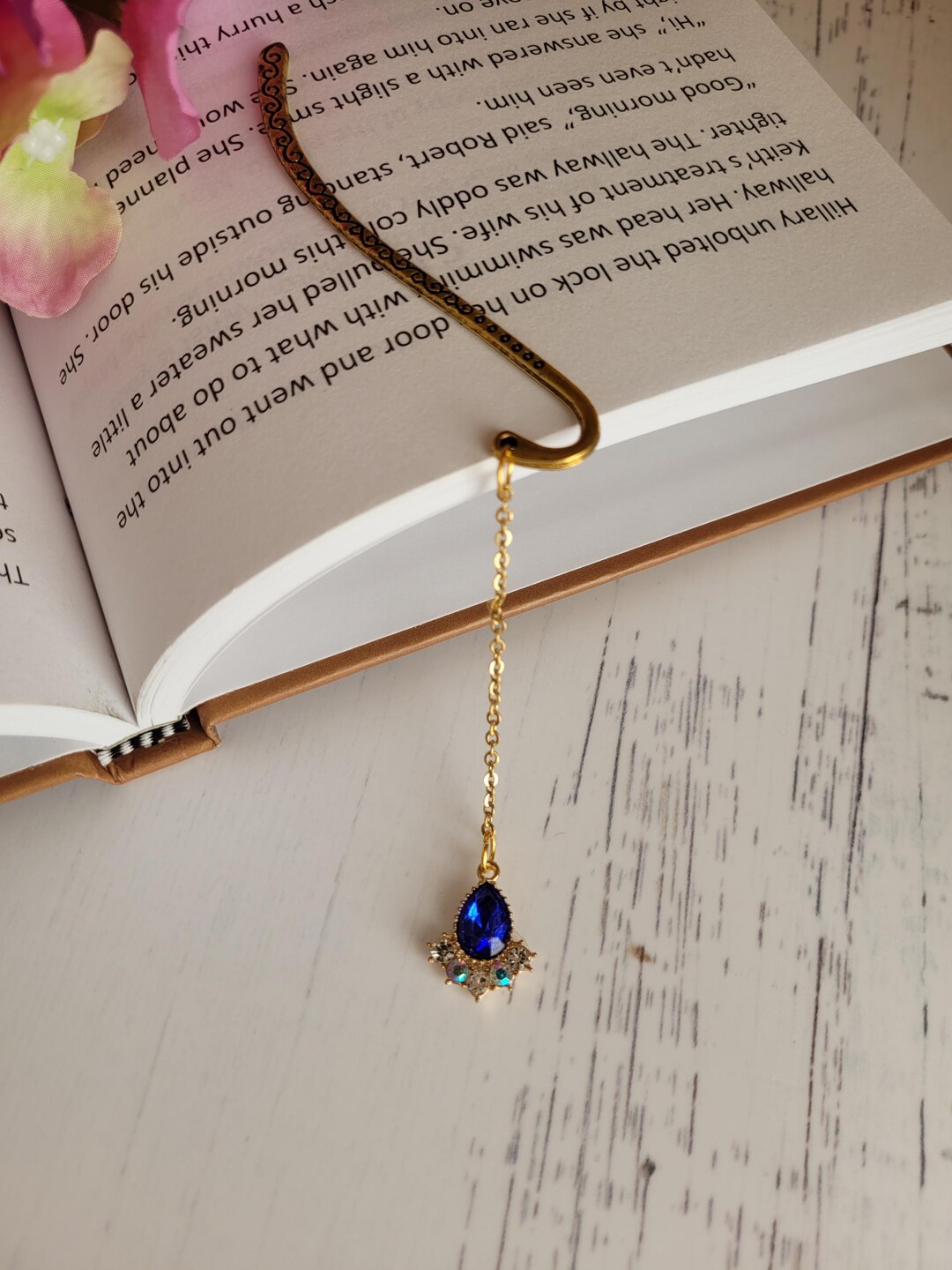 Metal Bookmarks | Book Jewelry | Small Tear Drop Pendant | Gold ...