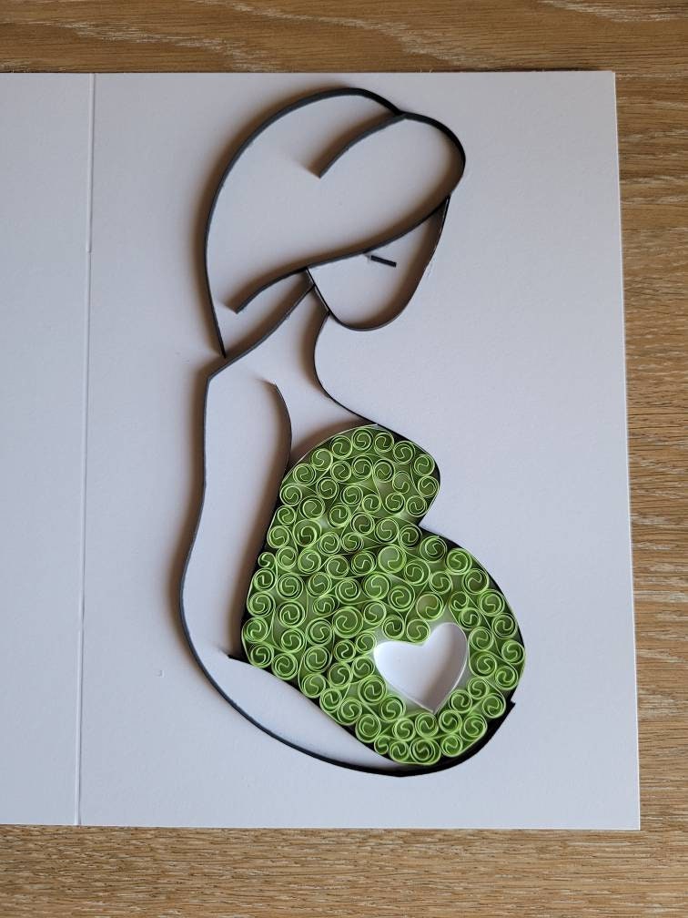 Quilled Baby Shower Card Paper Craft Quilling Blank Etsy