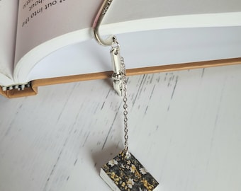 Metal Bookmark: Miniature Book Charm, Reader Gift