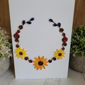 Quilled Sonnenblume Blumenkarte | Papiermodelle | Quilling | Innen leer | 4 Designs