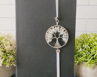 Tree of Life Elastic Bookmark | Book Thong | Planner Bookmark | Natural Stones | 8 Designs