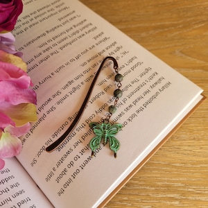 Metal Bookmarks | Antique Gold Hook | Patina Butterfly | Unique Book Lover Gift | 4 Designs