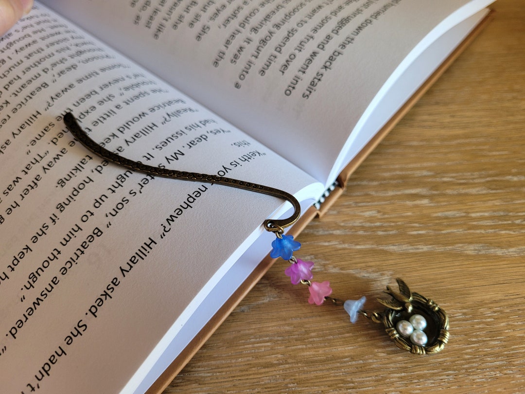 Metal Bookmarks Bird in Nest Antique Gold or Silver Hook - Etsy