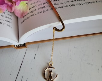 Metal Bookmarks | Cat in the Moon Charm | Cat Lover Gift | 6 Designs