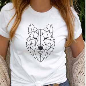 Geometric Wolf Shirts | Polygonal Summer Tee | Wildlife Adventure Shirts | Vacation | Outdoor Tour Trips | Animal Lover | Hiking | Camping