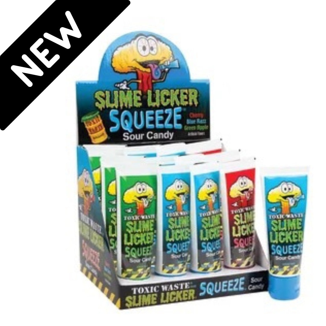 Tubes Toxic Waste Slime Licker Squeeze Assorted Sour Tiktok Candy 2.47oz 9  Count