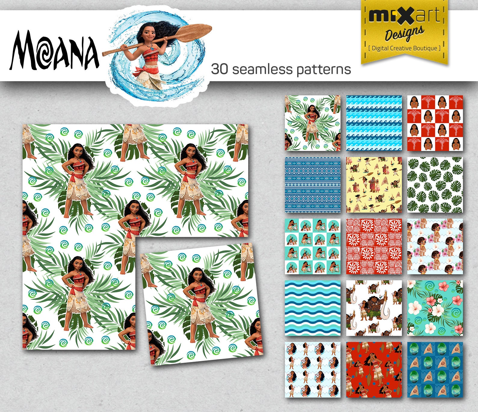 Moana Seamless Digital Paper Moana Background Moana - Etsy UK