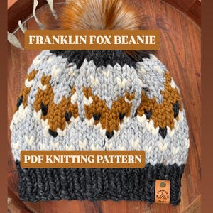 KNITTING PATTERN DOWNLOAD - Digital Instant Fox Beanie pdf