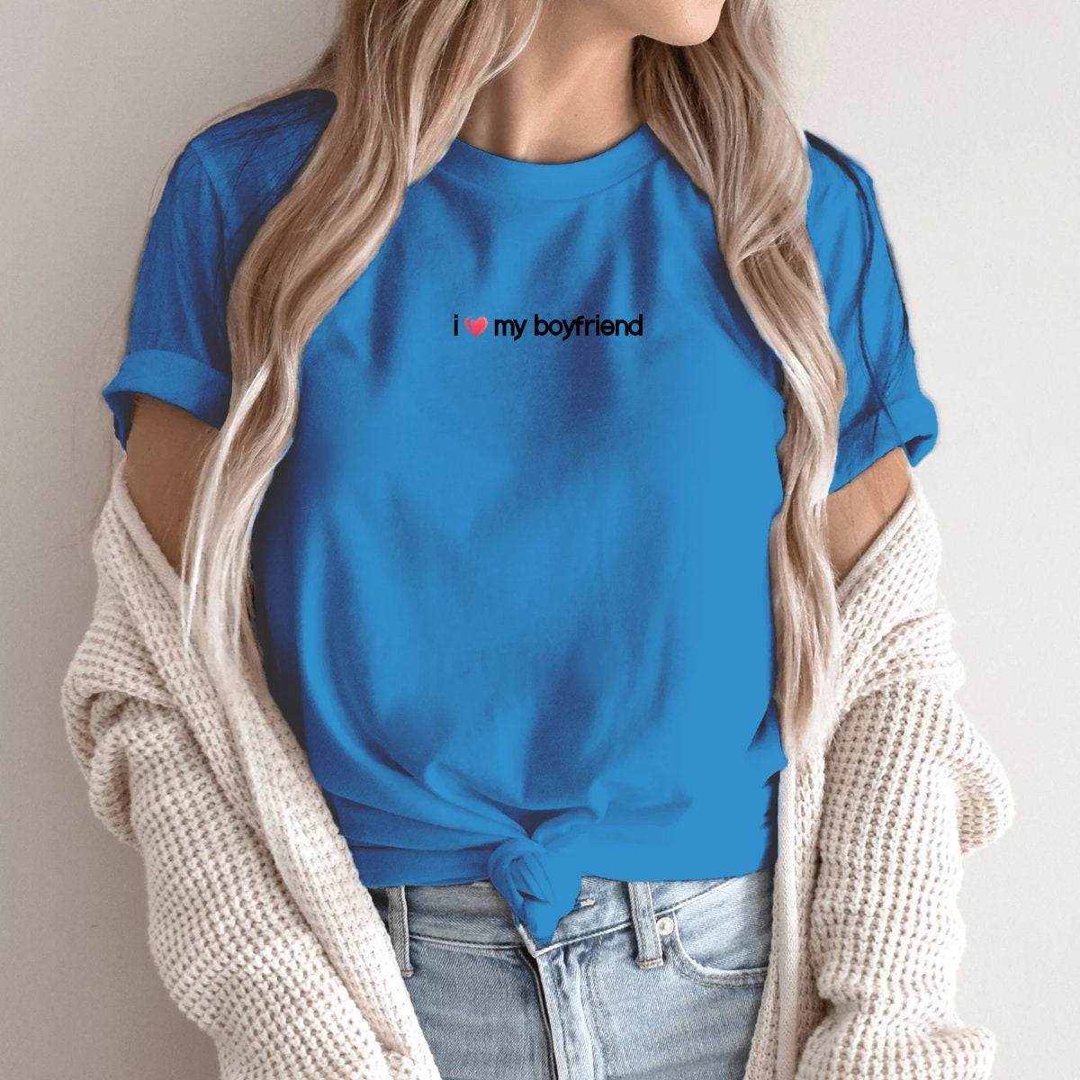 Camiseta De Mujer 'I Love My Boyfriend' - Algodón 100%, Diseño Divertido, Regalo Perfecto