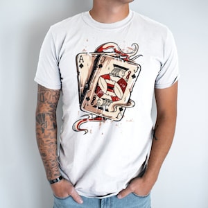Poker Cards T-shirt unisex / camicie di cotone, ragazzi, camicia stampata DTG, regali