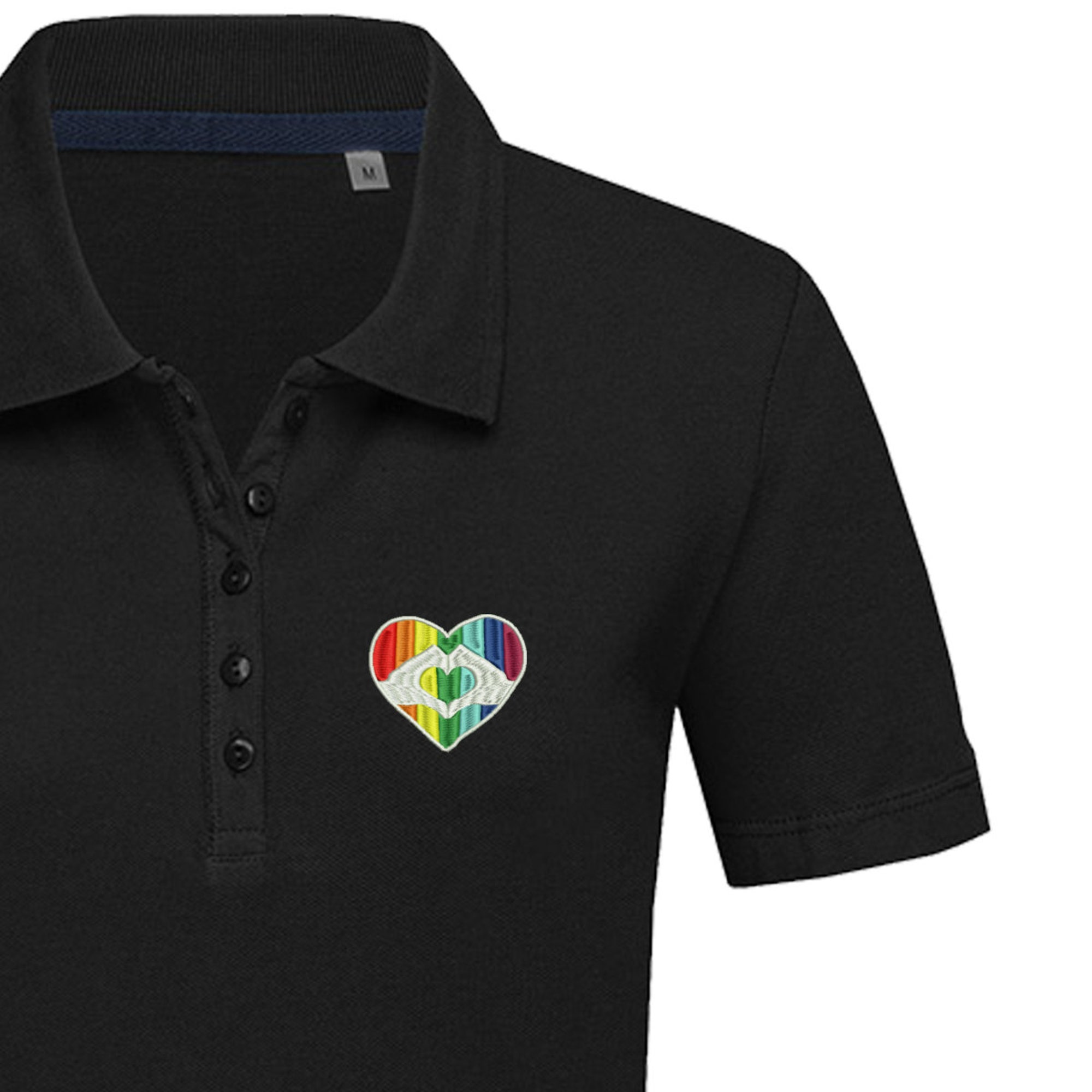 Discover Pride Heart Polo Shirt For Ladies | Rainbow Poloshirt