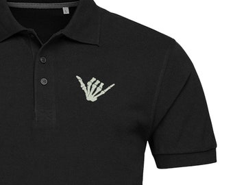 Skull Hand Brodé polo pour hommes | Polo crâne