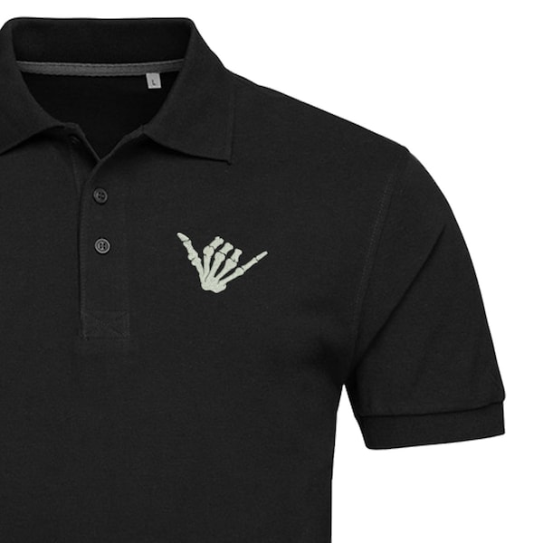 Skull Hand Brodé polo pour hommes | Polo crâne