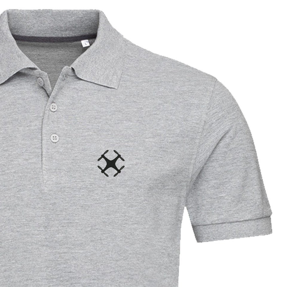 Drone Embroidered Polo Shirt For Man