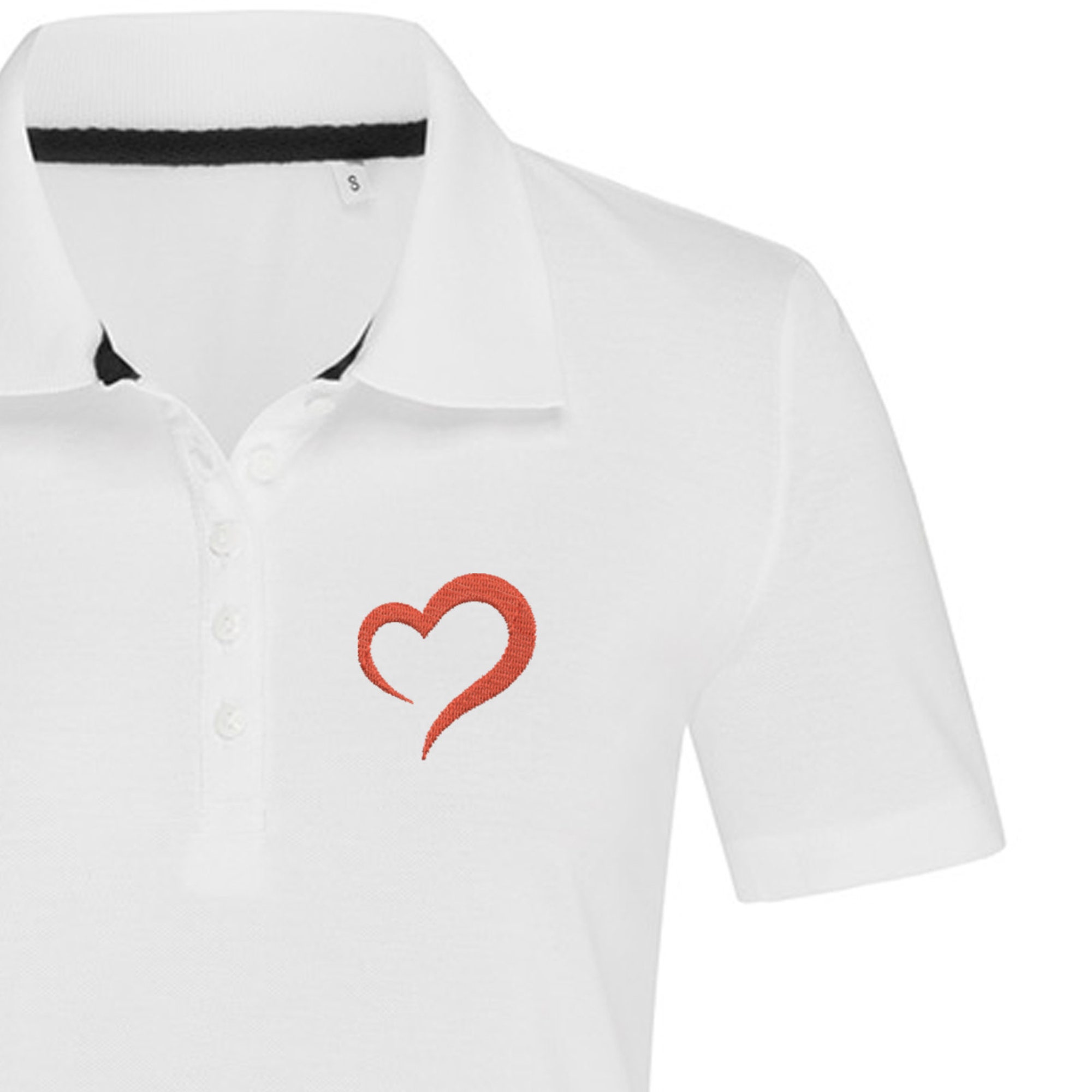 Discover Heart Embroidered Polo Shirt For Ladies | Love Poloshirt