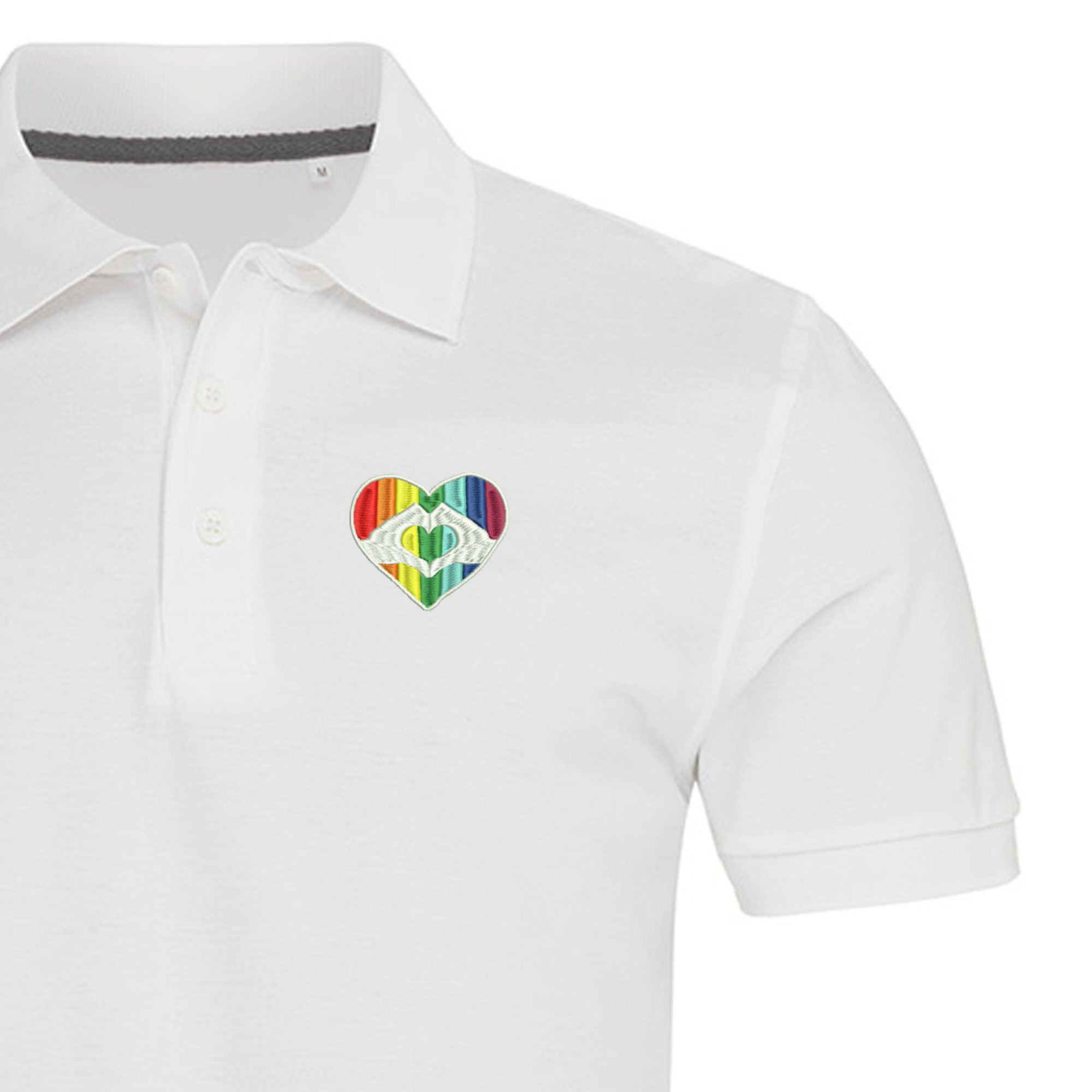 Discover Pride Heart Polo Shirt For Man | Rainbow Poloshirt