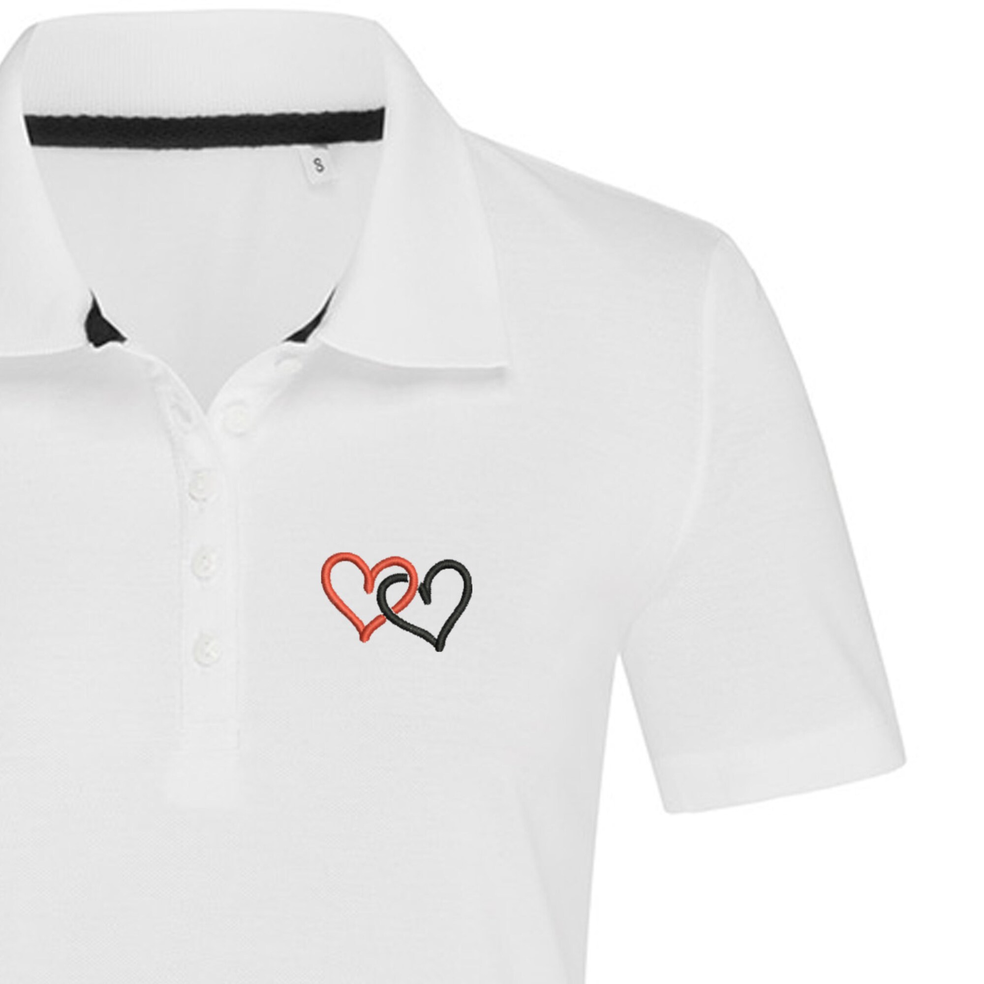 Discover Hearts Embroidered polo for Ladies | Two hearts polo shirt