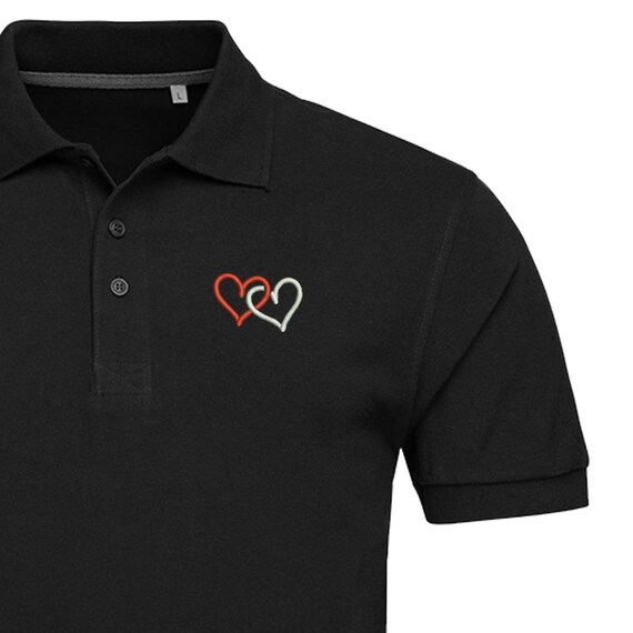 Buy Hearts Embroidered Polo for Man | Two Hearts Polo Shirt Online 