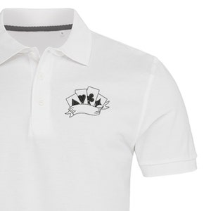 Polo brodé Poker Cards pour homme | Polo joueur de poker