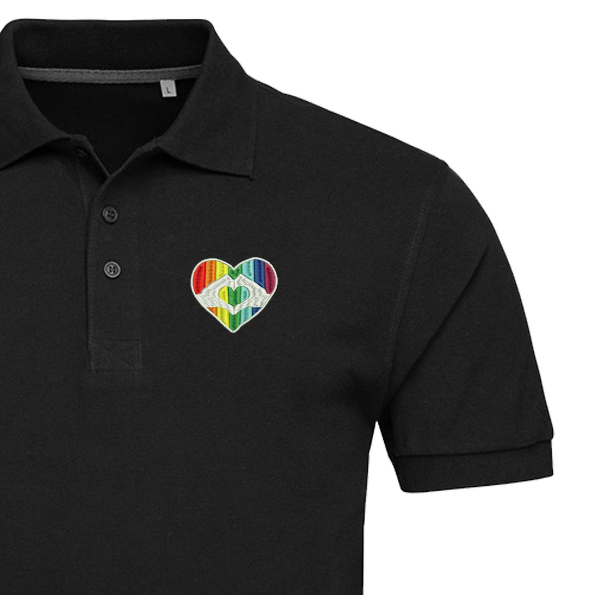 Discover Pride Heart Polo Shirt For Man | Rainbow Poloshirt