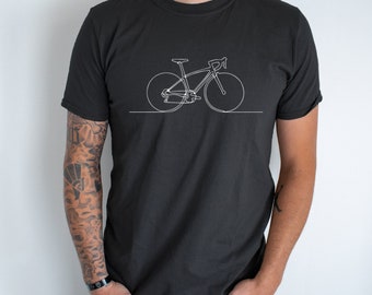 T-shirt unisexe de vélo minimaliste | Chemises en coton, garçons, chemise imprimée DTG, cadeaux