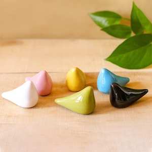 set of 2 Ceramic Bird Figurines, Birds Minimalist Sculptures, Small Bird Statues, Colorful Decorative Ceramic Birds, tiny ceramic statue