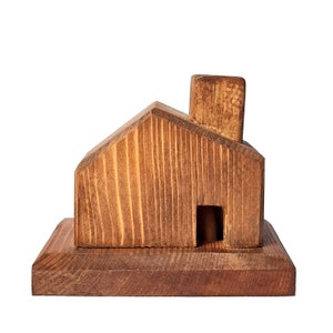 cabin Incense Holder, cone incense burner, incense cone holder, coils, Minimalist Home Decor, wooden handmade incense holder, valentine gift image 3
