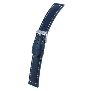 Uhrenarmband Marineleder Curved Rindsleder Stich Ecrue