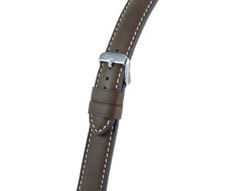Cinturino per orologio pelle bovina curva in pelle marrone punto schiacciato