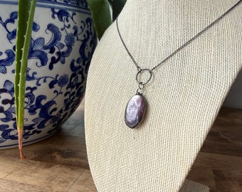 Gemmy lepidolite pendant | stress reduction, transition & personal growth
