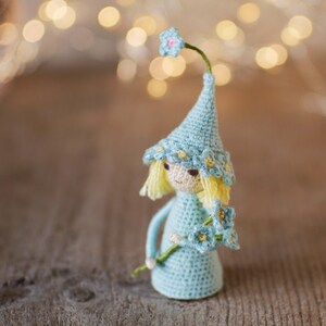 SET of 4 patterns Crochet flower fairies Wild Rose/ Forget-me-not/ Daisy/ Bluebell image 7