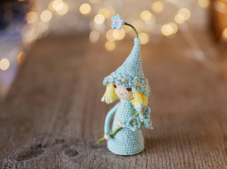 SET of 4 patterns Crochet flower fairies Wild Rose/ Forget-me-not/ Daisy/ Bluebell image 7