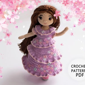 Crochet doll pattern, Isabela doll