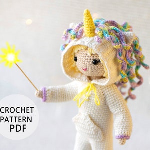 Unicorn girl Doll crochet pattern