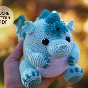 Crochet dragon pattern Amigurumi baby dragon image 1
