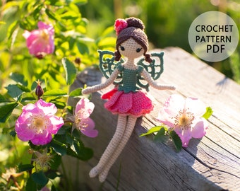 Wild Rose fairy Doll crochet pattern