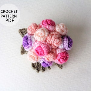 Crochet pattern Roses brooch