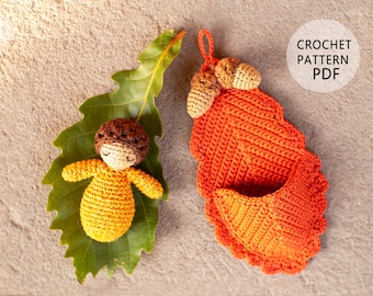 Crochet doll pattern Acorn baby Fairy amigurumi