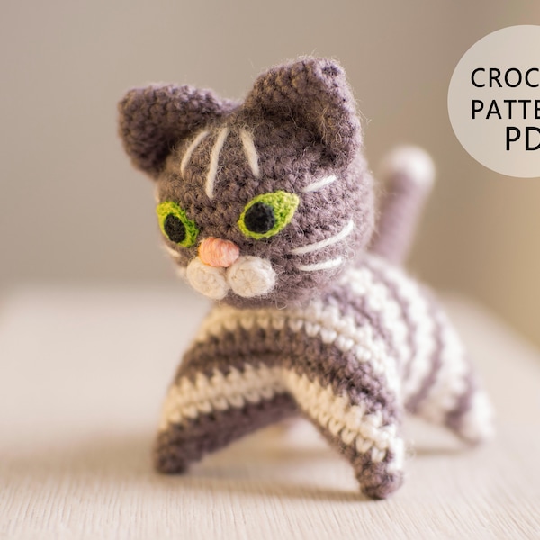 Crochet cat pattern Easy amigurumi pattern Timo the kitten