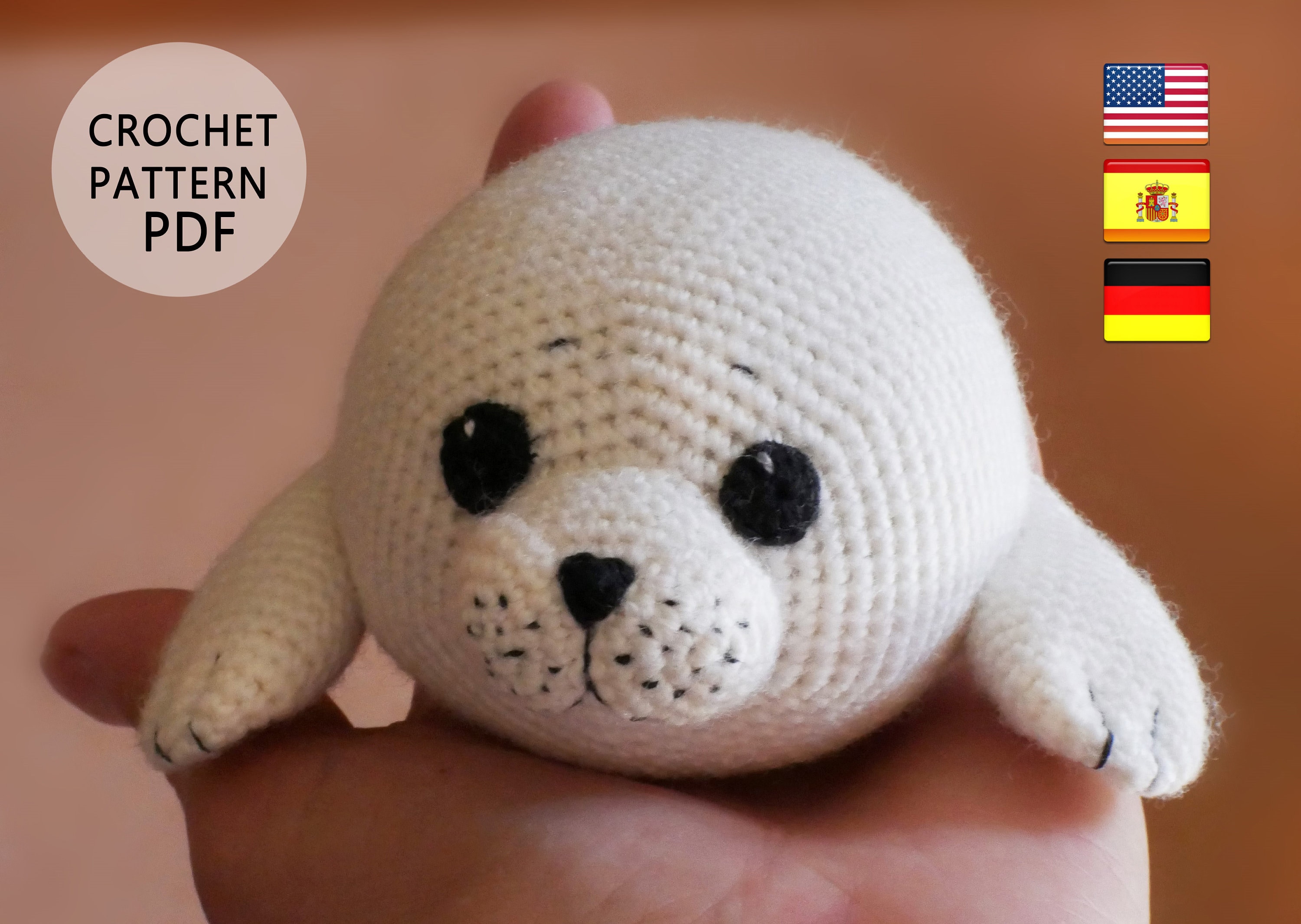 Crochet Pattern, Seal Amigurumi Ocean Crochet PDF Pattern, Crochet Stuffed  Animals Pattern, Plush Pattern, Tutorial, English,french 