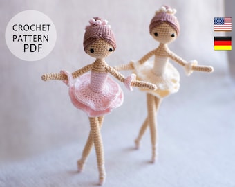 Ballerina doll crochet pattern English Deutsche