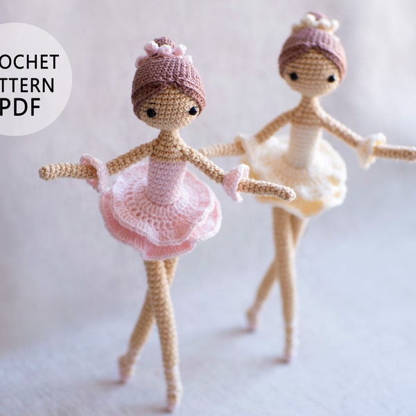 Ballerina doll crochet pattern English Deutsche