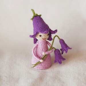 SET of 4 patterns Crochet flower fairies Wild Rose/ Forget-me-not/ Daisy/ Bluebell image 3