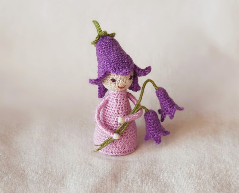 SET of 4 patterns Crochet flower fairies Wild Rose/ Forget-me-not/ Daisy/ Bluebell image 3