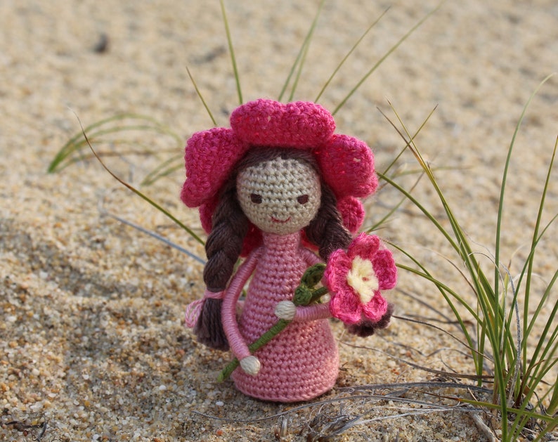 SET of 4 patterns Crochet flower fairies Wild Rose/ Forget-me-not/ Daisy/ Bluebell image 8