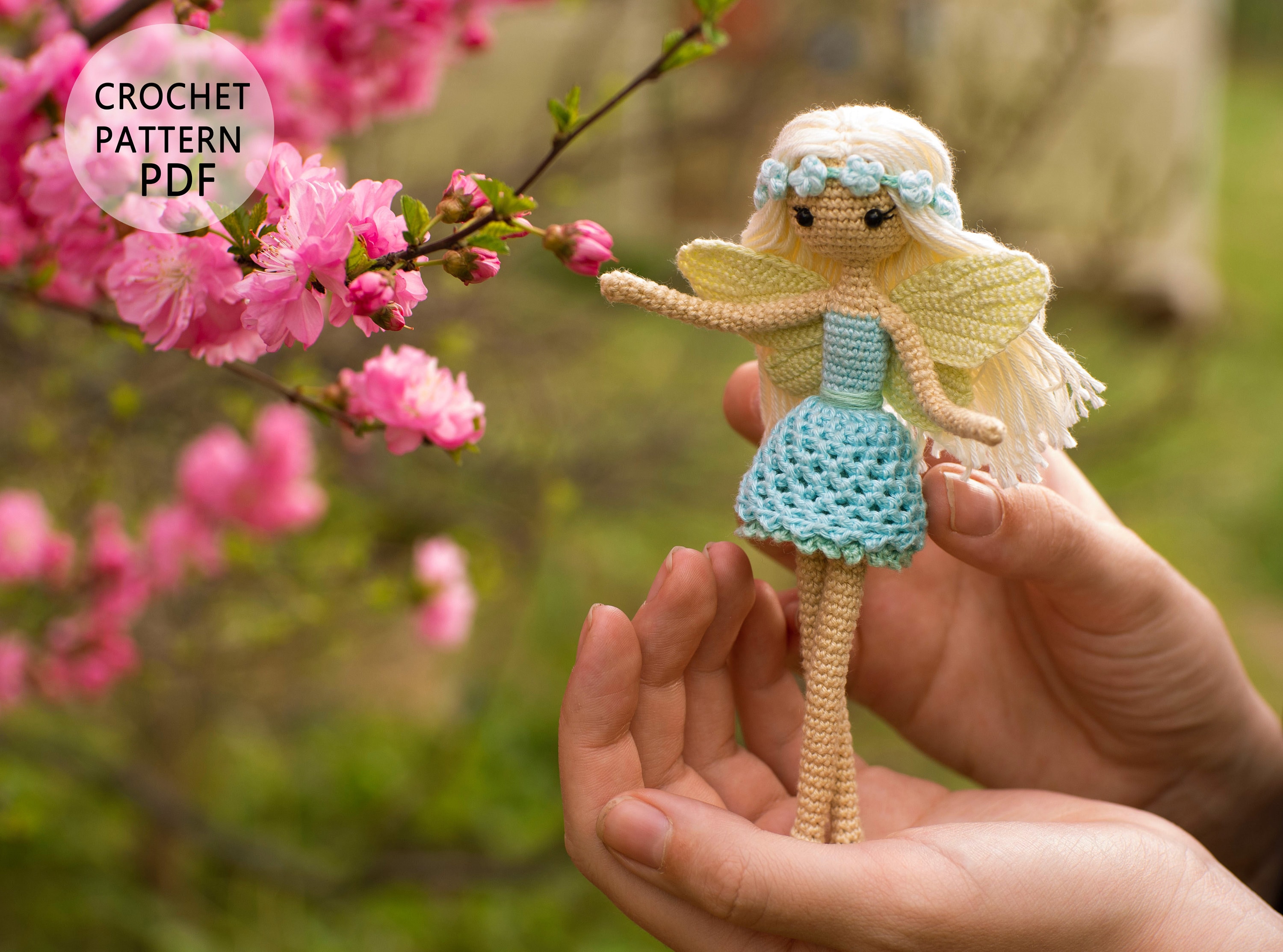 Forget-me-not fairy Doll crochet pattern