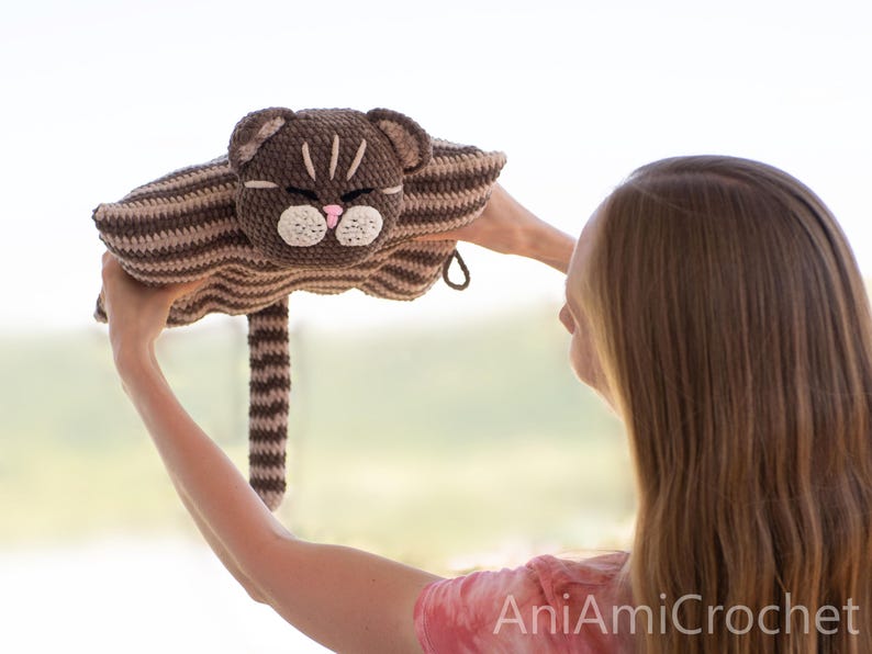 Cat toy pillow crochet pattern Plush kitten image 7
