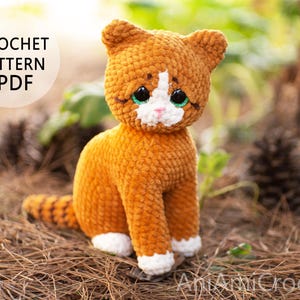 Ginger kitten crochet pattern Plush cat