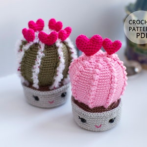 Valentines crochet pattern Heart cactus image 1